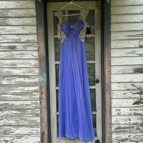 NWT LaFemme Gown Rhinestone Prom Bridesmaid Pageant Maxi Formal New Years Party - Picture 9 of 11